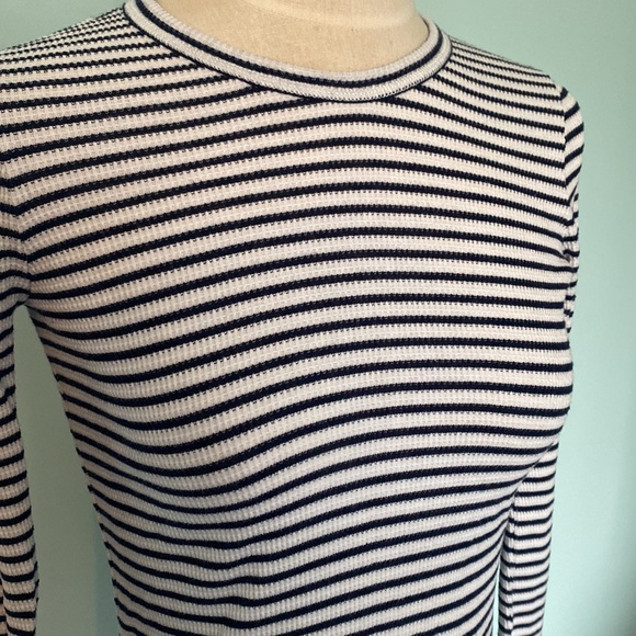 J Crew Thermal striped long sleeve tee shirt - Picture 2 of 5